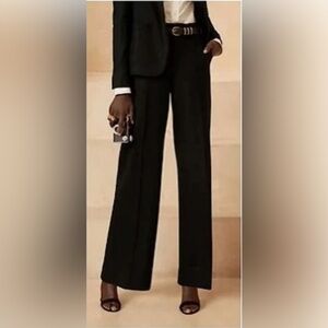 Banana republic women’s 10 stretch wool blend wide leg pants,four‎ buttons side